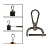 Maxbell 3xSwivel Snap Hooks Replacement DIY Crafts Trigger Clips Swivel Lobster Clasps 25mm Black
