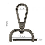 Maxbell 4xSwivel Snap Hooks Replacement DIY Crafts Trigger Clips Swivel Lobster Clasps 25mm Black