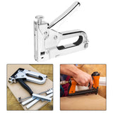 Maxbell Force Adjustable Stapler Hand Tool for Material Repair Carpentry Woodworking Silver