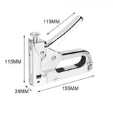 Maxbell Force Adjustable Stapler Hand Tool for Material Repair Carpentry Woodworking Silver