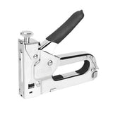 Maxbell Force Adjustable Stapler Hand Tool for Material Repair Carpentry Woodworking Silver with Grip