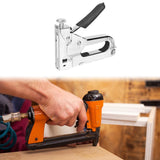 Maxbell Force Adjustable Stapler Hand Tool for Material Repair Carpentry Woodworking Silver with Grip