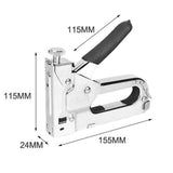 Maxbell Force Adjustable Stapler Hand Tool for Material Repair Carpentry Woodworking Silver with Grip