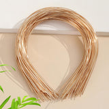 Maxbell 4x50 Pieces Plain Metal Headbands for Crafts Bulk Hair Band Thin Wire Hairband Gold
