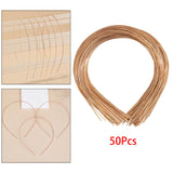 Maxbell 4x50 Pieces Plain Metal Headbands for Crafts Bulk Hair Band Thin Wire Hairband Gold