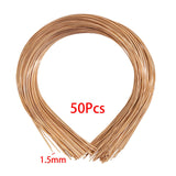 Maxbell 3x50 Pieces Plain Metal Headbands for Crafts Bulk Hair Band Thin Wire Hairband Gold