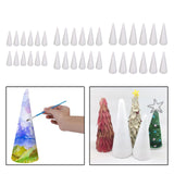 Maxbell 2x12Pcs Craft Foam Cones Christmas Tree Project for Festival Table Centerpiece 9.8cm