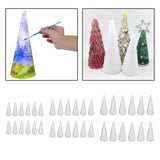 Maxbell 2x12Pcs Craft Foam Cones Christmas Tree Project for Festival Table Centerpiece 9.8cm