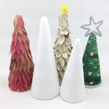 Maxbell 2x12Pcs Craft Foam Cones Christmas Tree Project for Festival Table Centerpiece 9.8cm