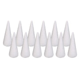 Maxbell 2x12Pcs Craft Foam Cones Christmas Tree Project for Festival Table Centerpiece 9.8cm