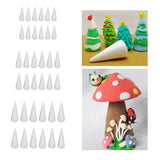 Maxbell 2x12Pcs Craft Foam Cones Christmas Tree Project for Festival Table Centerpiece 9.8cm