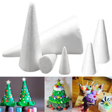 Maxbell 2x12Pcs Craft Foam Cones Christmas Tree Project for Festival Table Centerpiece 9.8cm