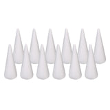 Maxbell 2x12Pcs Craft Foam Cones Christmas Tree Project for Festival Table Centerpiece 9.8cm
