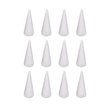 Maxbell 2x12Pcs Craft Foam Cones Christmas Tree Project for Festival Table Centerpiece 9.8cm