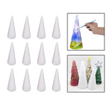 Maxbell 2x12Pcs Craft Foam Cones Christmas Tree Project for Festival Table Centerpiece 9.8cm