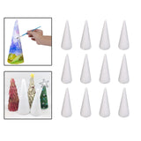Maxbell 2x12Pcs Craft Foam Cones Christmas Tree Project for Festival Table Centerpiece 9.8cm