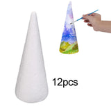 Maxbell 2x12Pcs Craft Foam Cones Christmas Tree Project for Festival Table Centerpiece 9.8cm