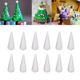 Maxbell 2x12Pcs Craft Foam Cones Christmas Tree Project for Festival Table Centerpiece 9.8cm