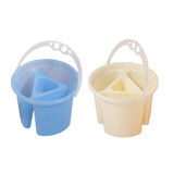 Paint Brush Washing Bucket with Brush Holder Painting Water Cup Water Barrel Blue
