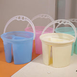 Paint Brush Washing Bucket with Brush Holder Painting Water Cup Water Barrel Blue