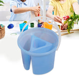 Paint Brush Washing Bucket with Brush Holder Painting Water Cup Water Barrel Blue