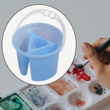 Paint Brush Washing Bucket with Brush Holder Painting Water Cup Water Barrel Blue