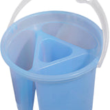Paint Brush Washing Bucket with Brush Holder Painting Water Cup Water Barrel Blue