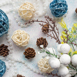 Maxbell 2x10x Decorative Rattan Balls Vase Fillers for Home Decor Party Christmas Tree 6cm