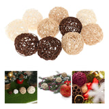 Maxbell 2x10x Decorative Rattan Balls Vase Fillers for Home Decor Party Christmas Tree 6cm