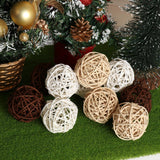 Maxbell 2x10x Decorative Rattan Balls Vase Fillers for Home Decor Party Christmas Tree 6cm
