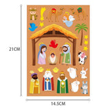 Maxbell Nativity Sticker Scene Kits Funny Nativity DIY Stickers Christmas DIY Crafts Style A