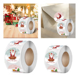 Maxbell 500 Pieces Christmas Labels 1 Roll Round Crafts Decor Stickers Xmas Stickers 3.8cm