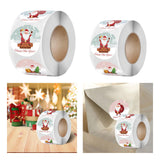 Maxbell 500 Pieces Christmas Labels 1 Roll Round Crafts Decor Stickers Xmas Stickers 3.8cm