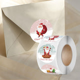 500 Pieces Christmas Labels 1 Roll Round Crafts Decor Stickers Xmas Stickers 2.5cm