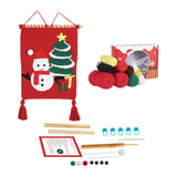 Christmas Crochet Kits Pendant DIY Crochet Doll Kits for Gift Patios Porches Snowman Tapestry