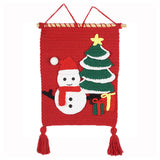 Christmas Crochet Kits Pendant DIY Crochet Doll Kits for Gift Patios Porches Snowman Tapestry