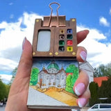 Maxbell Watercolor Palette Wood Paint Palette for Gouache Oil Paint Pigments Acrylic Without Clip