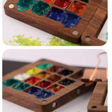Maxbell Watercolor Palette Wood Paint Palette for Gouache Oil Paint Pigments Acrylic Without Clip