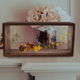 Maxbell 2xShadow Box Picture Frame Dried Flowers Frame Dried Flower Dark Wood Color