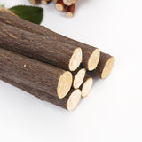 Wood Log Sticks Small Wood Sticks for Vase Filler Woodworking Embellishments 7PCS 40cm Dark Brown Thick