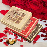 Chocolate Box 25 Grids Valentines Day Gift for Families Thanksgiving Wedding Black