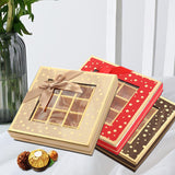 Chocolate Box 25 Grids Valentines Day Gift for Families Thanksgiving Wedding Black