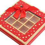 Chocolate Box 25 Grids Valentines Day Gift for Families Thanksgiving Wedding Red