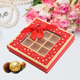 Chocolate Box 25 Grids Valentines Day Gift for Families Thanksgiving Wedding Red