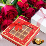 Chocolate Box 25 Grids Valentines Day Gift for Families Thanksgiving Wedding Red