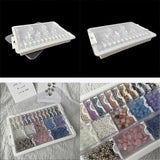 Bead Organizer Box Rectangle Grids Box for Nail Decoration Small Items Rings 24 Grids