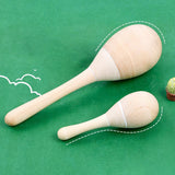 Maxbell 2x8x Wood Maracas Mini Hand Percussion Rattles for Painting Craft Decor Fiesta M