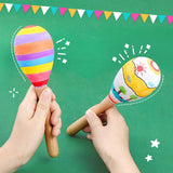 Maxbell 2x8x Wood Maracas Mini Hand Percussion Rattles for Painting Craft Decor Fiesta M