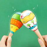 Maxbell 2x8x Wood Maracas Mini Hand Percussion Rattles for Painting Craft Decor Fiesta M