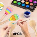 Maxbell 2x8x Wood Maracas Mini Hand Percussion Rattles for Painting Craft Decor Fiesta M